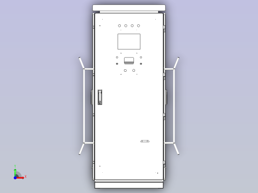120KW充电机结构柜三维模型前视缩略图