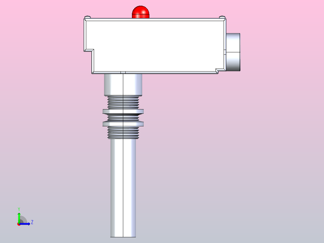 带有红色通知LED的Dwyer CSL1电容液位开关的粗略建模左视图