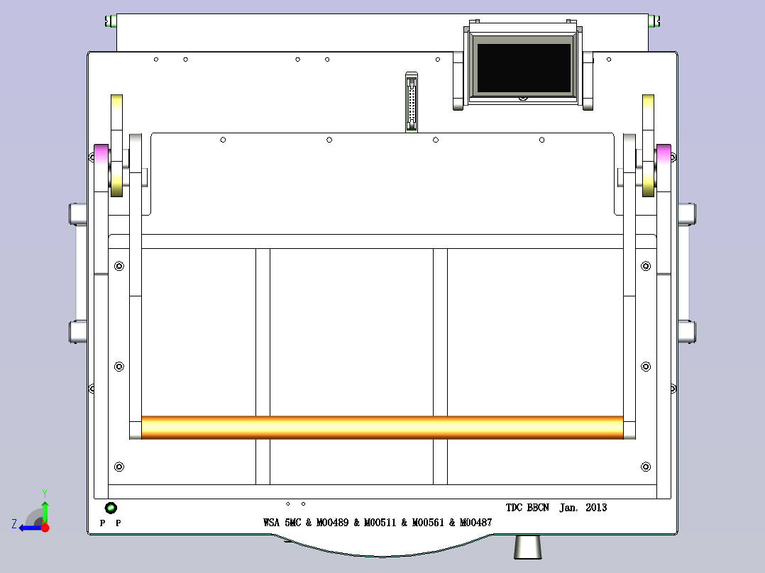 电路板PCB板测试治具3D模型右视图