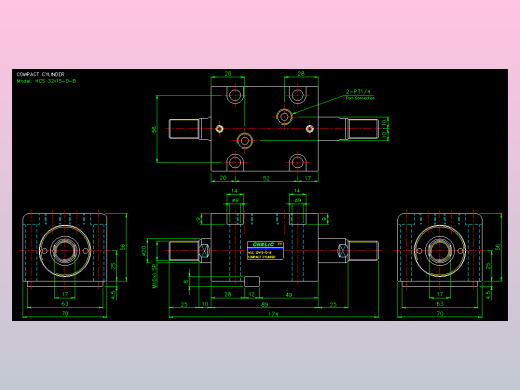 薄型气缸转角下压缸2D-HCS32x15-D-B
