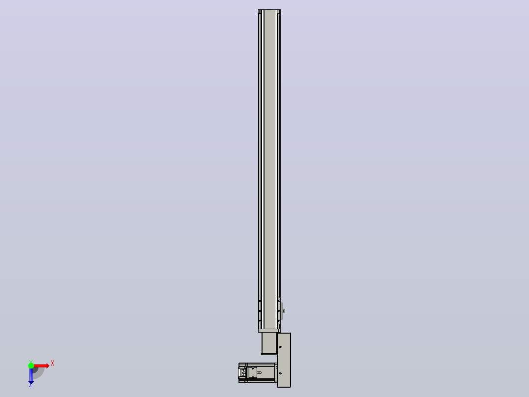 皮带直线轴半封闭可选导轨TPA-HNB-65S-90-L800-MR-C-P10-N3俯视图