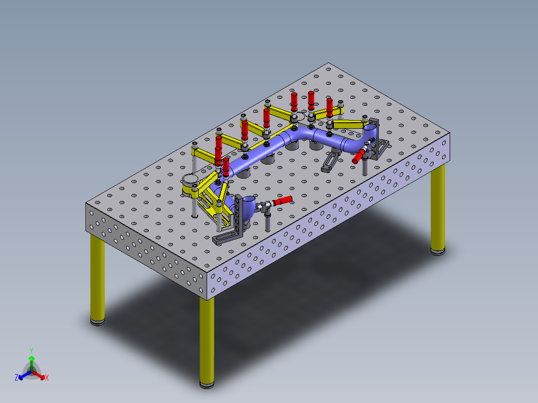 水管焊接工装正等轴测图