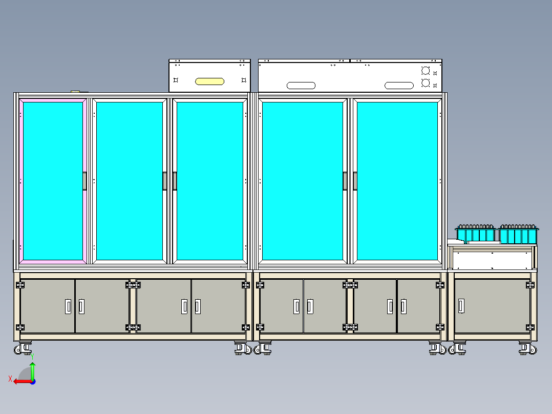 锂电池自动组装机3D图纸（带工程图H415 G13 自动化设备3D图纸后视图