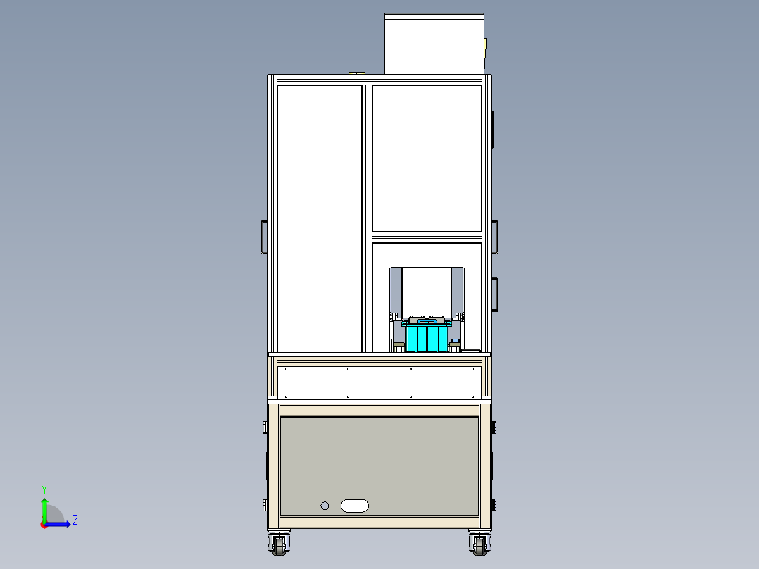 锂电池自动组装机3D图纸（带工程图H415 G13 自动化设备3D图纸左视图