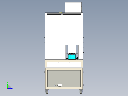 锂电池自动组装机3D图纸（带工程图H415 G13 自动化设备3D图纸左视缩略图