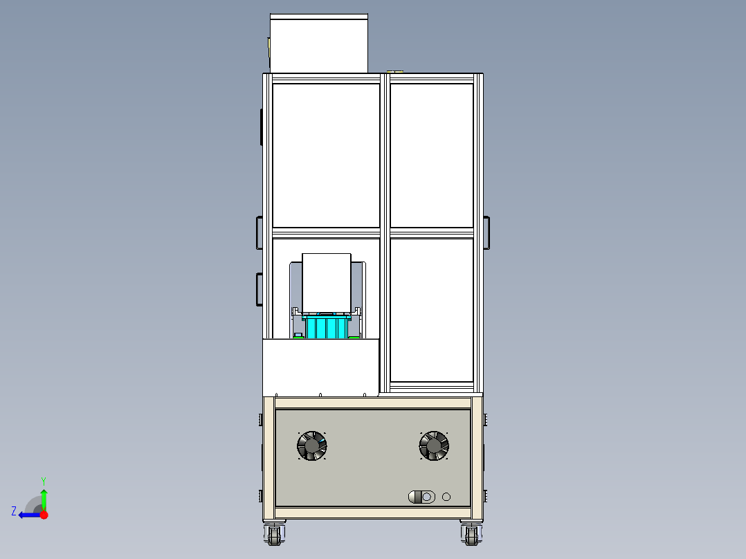 锂电池自动组装机3D图纸（带工程图H415 G13 自动化设备3D图纸右视图