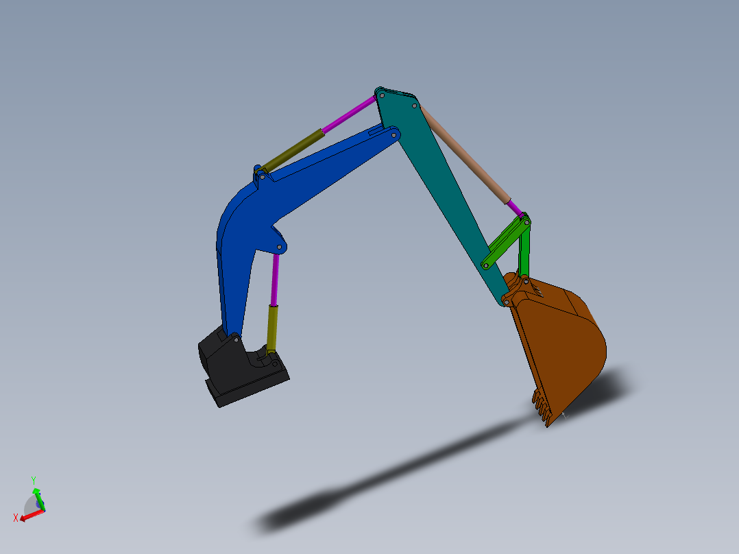 WY100液压履带挖掘机总体及工作装置设计及运动仿真