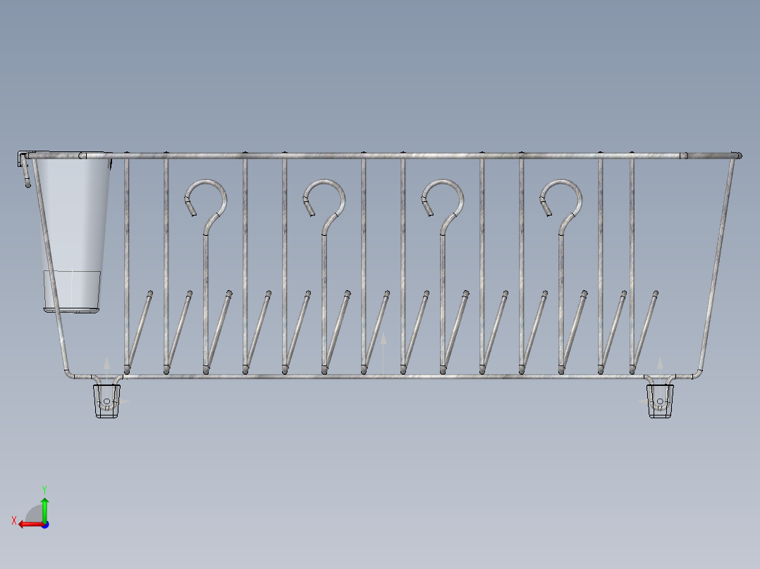 不锈钢沥水架、厨房用具、碗碟架后视图