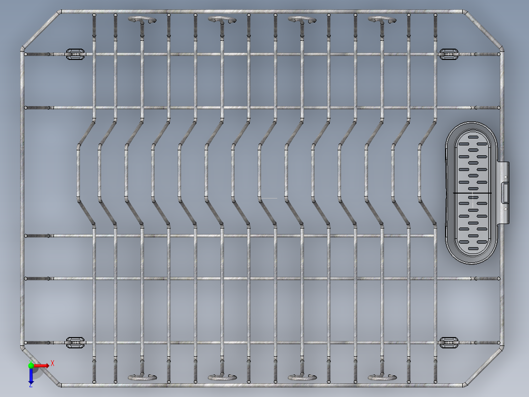 不锈钢沥水架、厨房用具、碗碟架俯视图