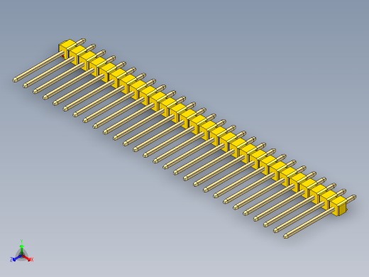彩色公头100mil（2.54mm）系列-DS1021_yellow_1x28p_100mil_Type5_rev1.0