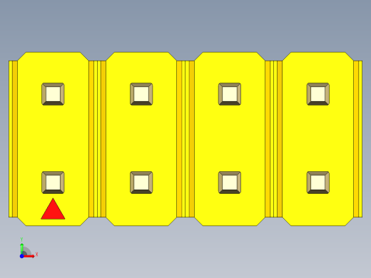 彩色公头100mil（2.54mm）系列-DS1021_yellow_2x04p_100mil_Type19_rev1.0前视缩略图