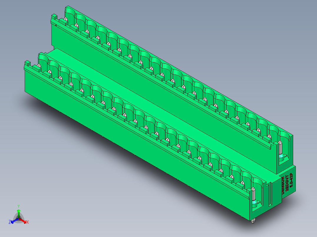 DEGSON 2EDG 系列 5.0mm 可插拔接线端子组-2EDGVT-5.0-42P-14-00AH主视图