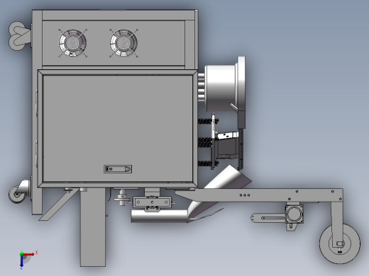 双振盘送料螺丝包装机3D模型 工程图俯视缩略图