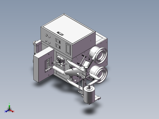 双振盘送料螺丝包装机3D模型 工程图正等轴测缩略图