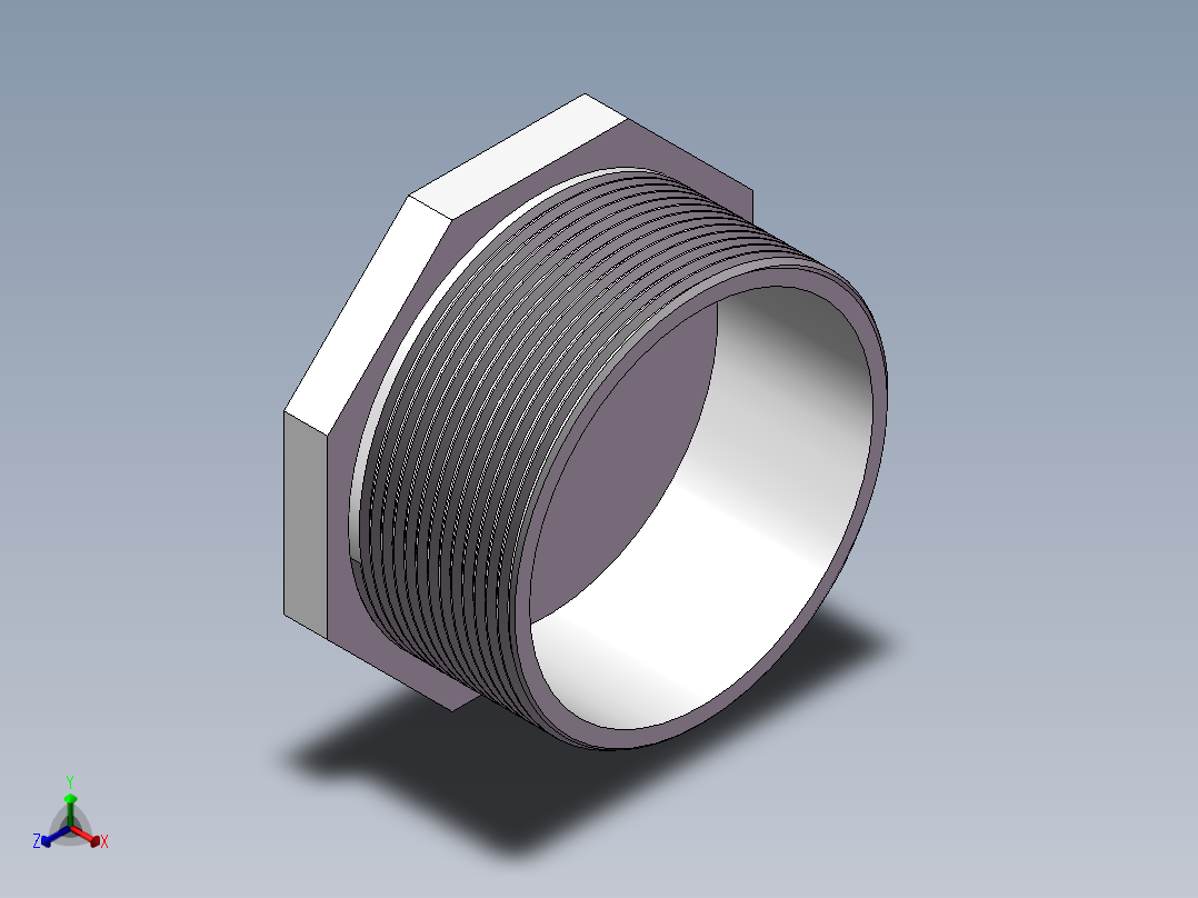 转接头-内外丝异径 DN60-DN10正等轴测图