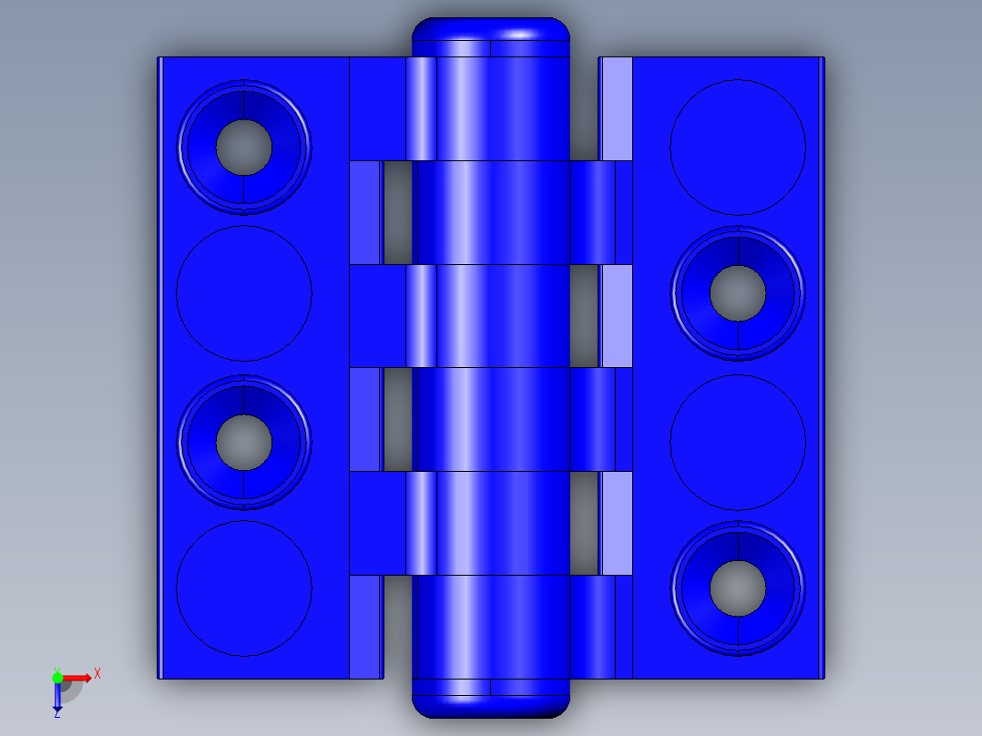 工程塑膠鉸鏈CFC-3D多系列多零件图纸模型俯视图