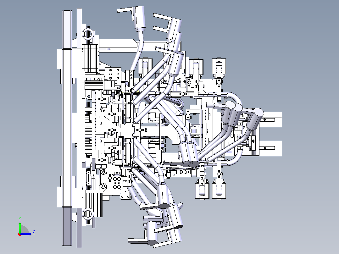 汽车行业-汽车座椅骨架焊接治具左视图