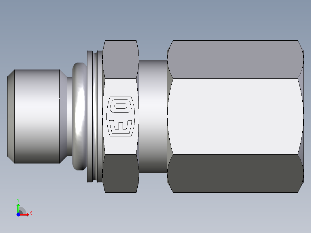 卡套式工业通用硬管接头EO_Male_Stud_connector_GEO06ZLMCF前视图