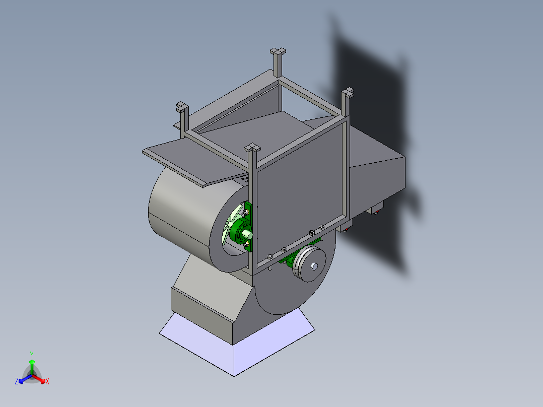 花生脱壳机ground-nut-sheller-machine-IGS正等轴测图