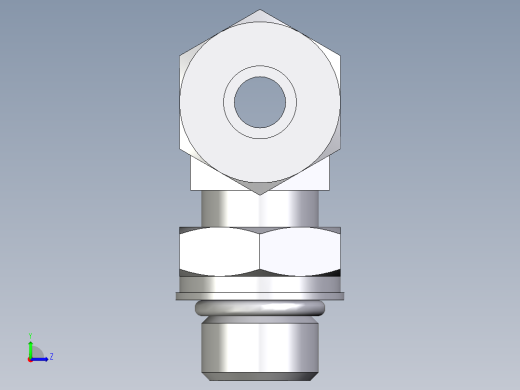 卡套式工业通用硬管接头EO_Adjustable_locknut_branch_tee_TEE10ZSMORCF左视缩略图