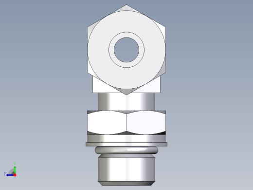 卡套式工业通用硬管接头EO_Adjustable_locknut_branch_tee_TEE10ZSMORCF右视缩略图