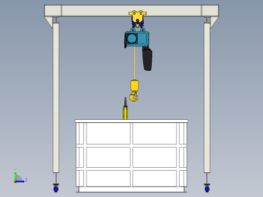 清洁用起重机左视缩略图