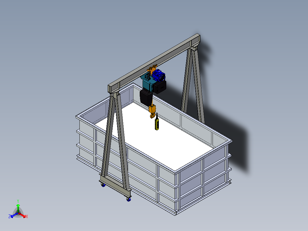 清洁用起重机正等轴测图