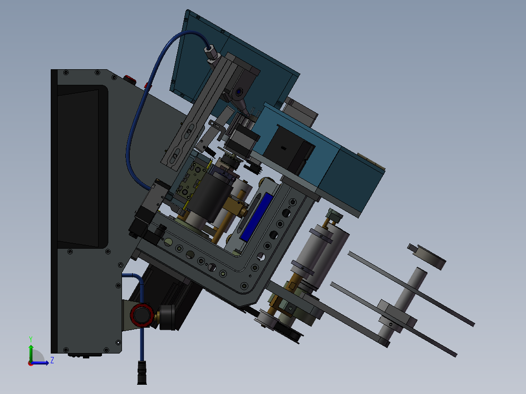 小电容自动剪脚与贴黄胶机左视图