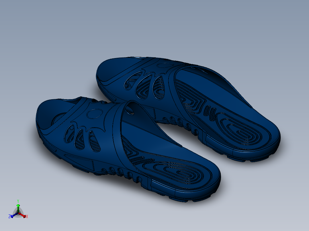 高品质拖鞋一对正等轴测图