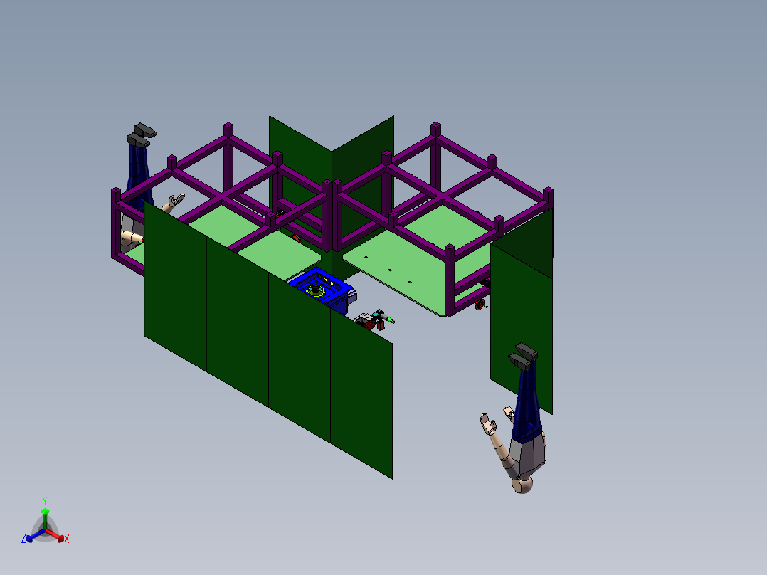 大型多工位焊接机sw17可编辑正等轴测图