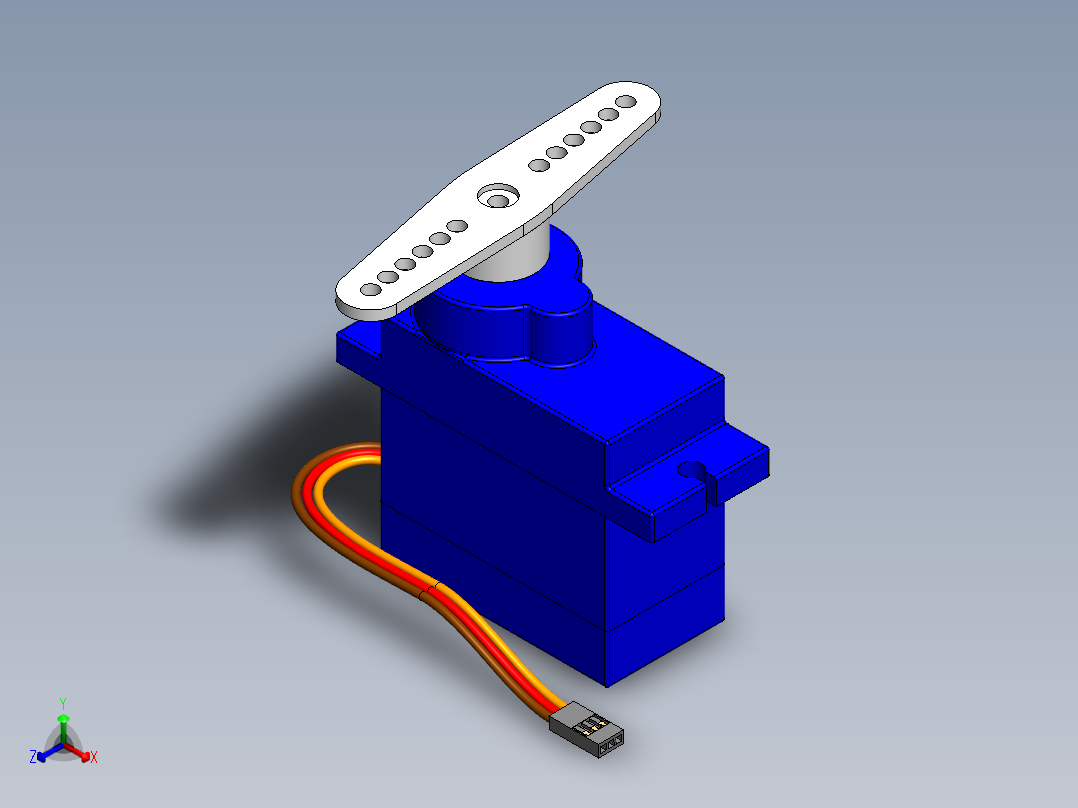 微型伺服电机正等轴测图