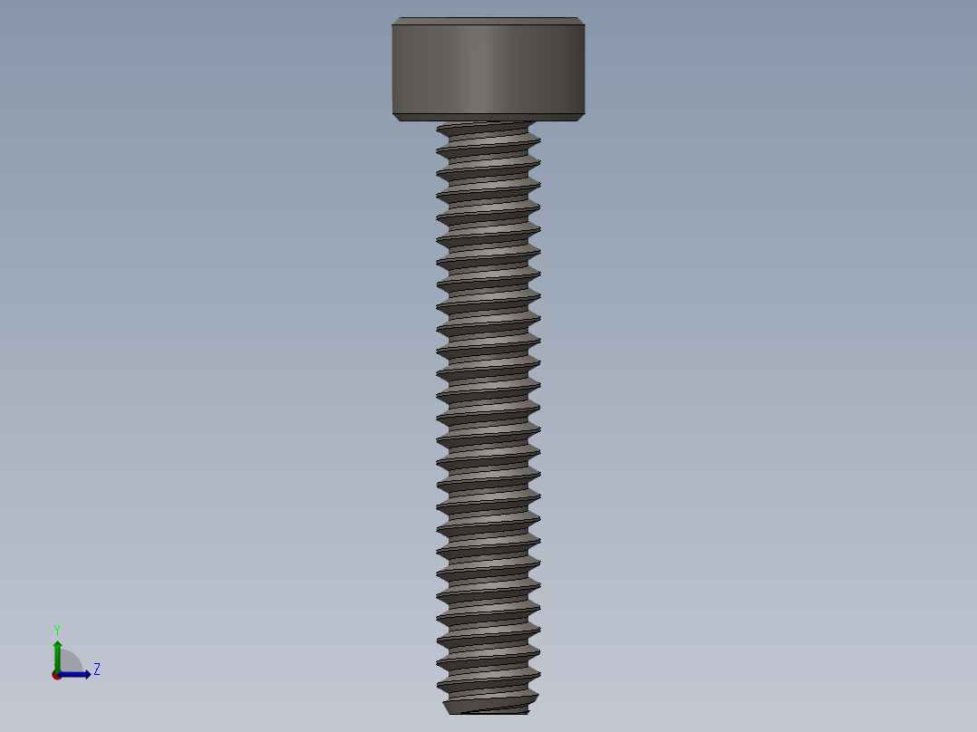 Screw_DIN_912_M1.4x8F_A2.SLDPRT公制内六角螺钉左视图