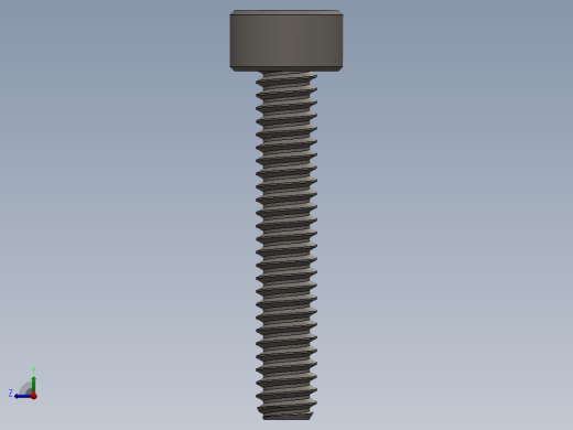 Screw_DIN_912_M1.4x8F_A2.SLDPRT公制内六角螺钉右视缩略图