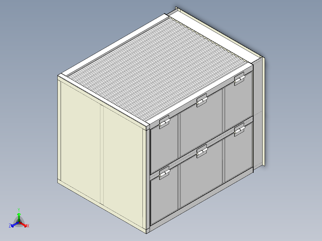 室外箱式柜体正等轴测图