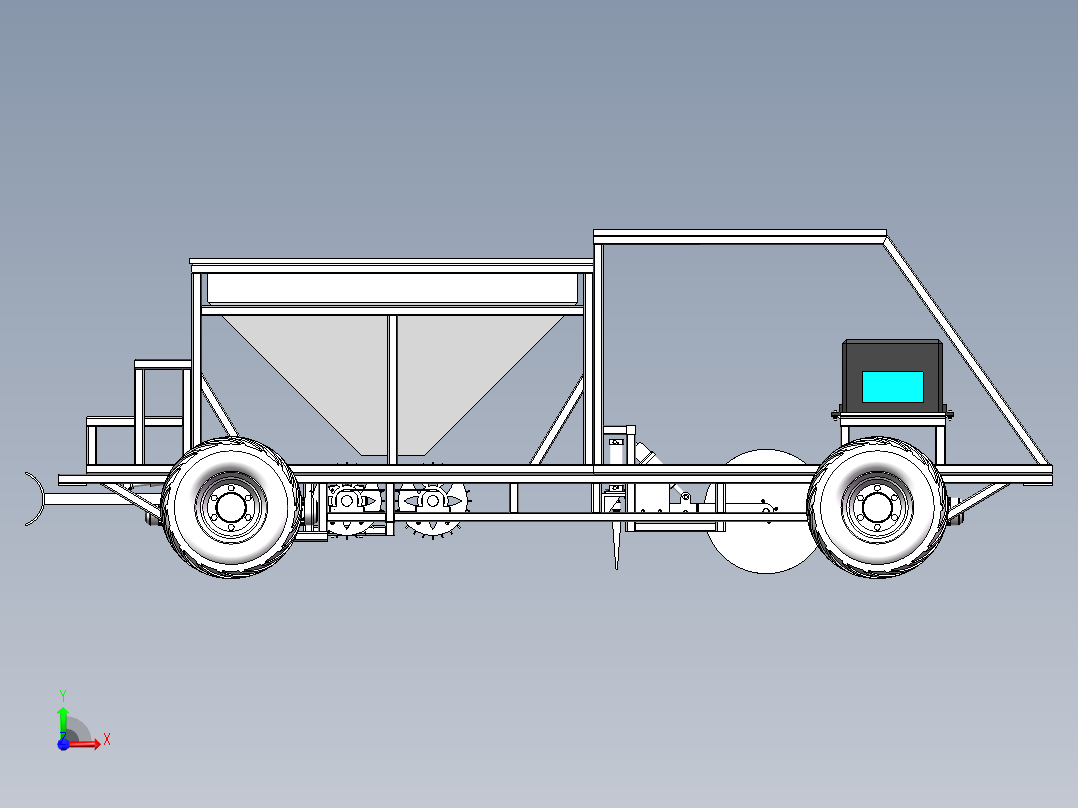 草方格铺设机前视图