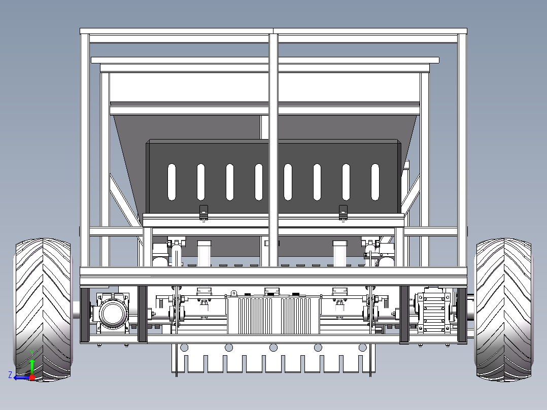 草方格铺设机右视图