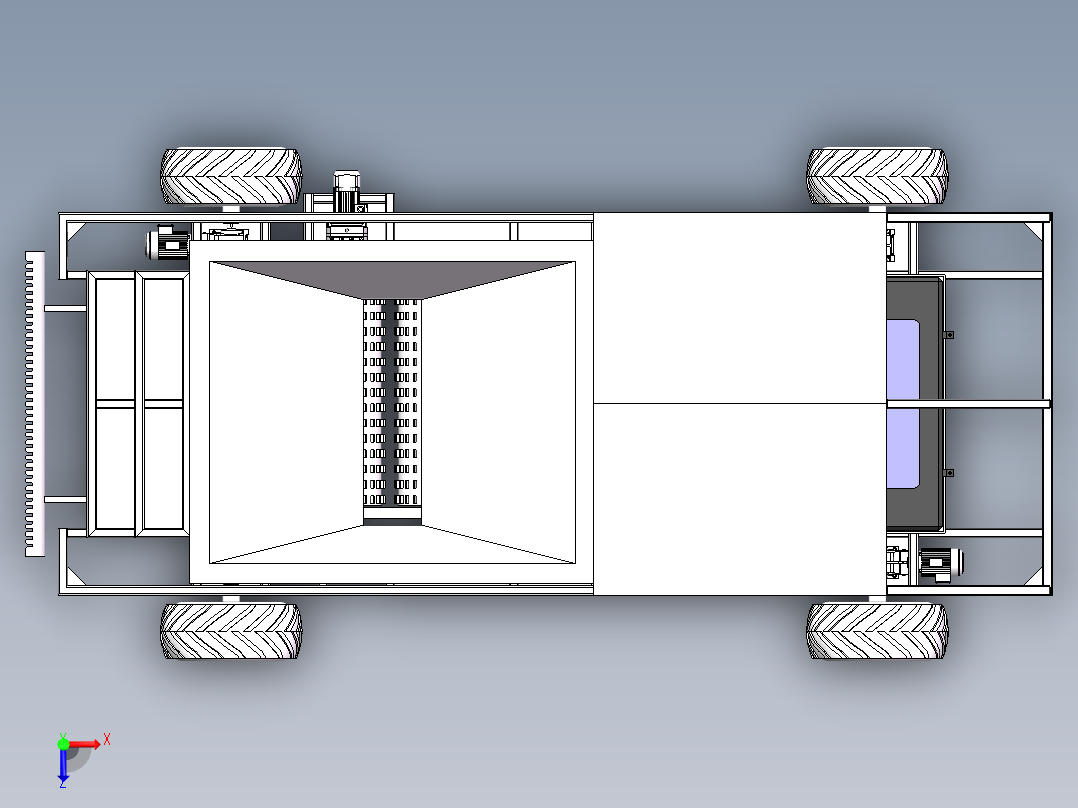 草方格铺设机俯视图
