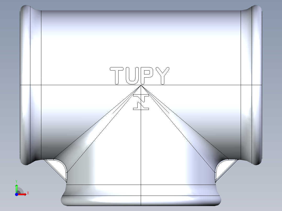 B3004432-BSP 接头 Tupy TE内丝三通管接头前视图