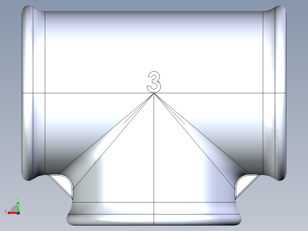 B3004432-BSP 接头 Tupy TE内丝三通管接头后视图