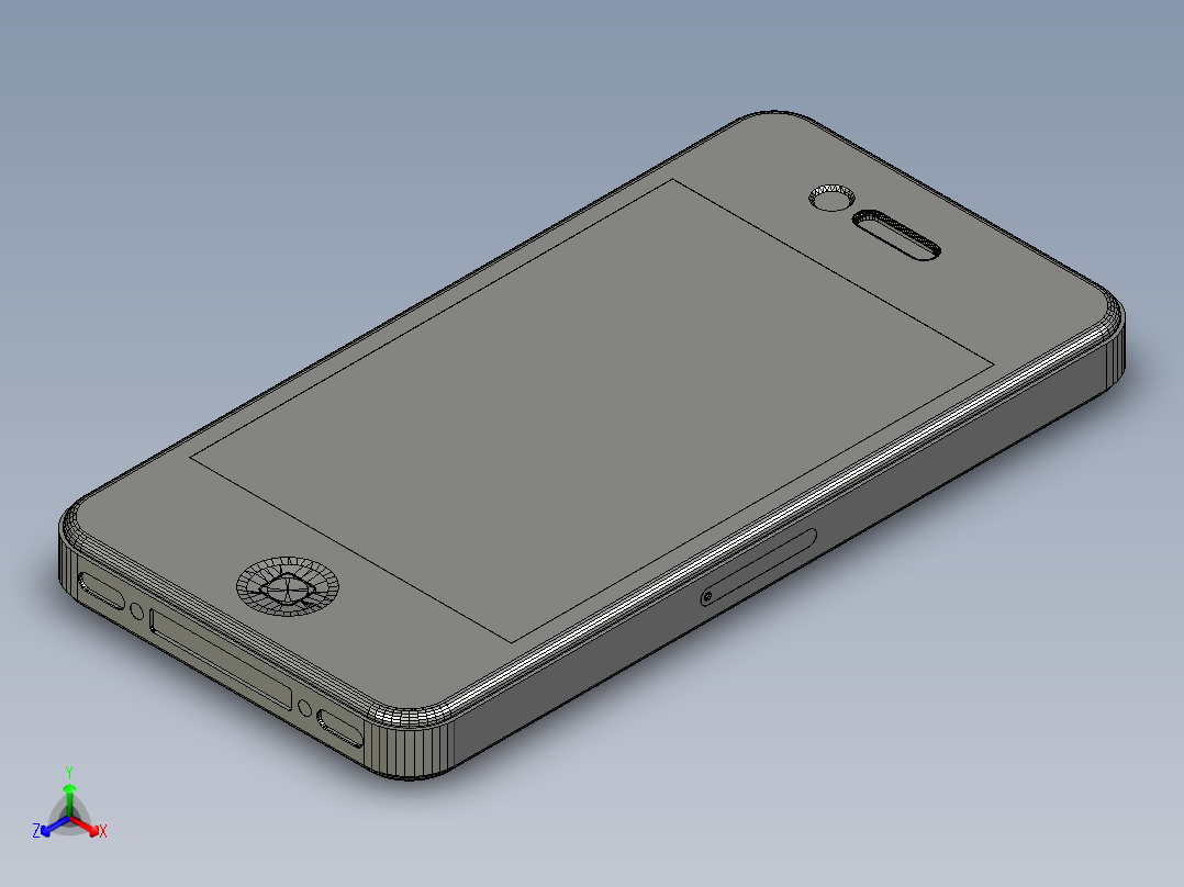 苹果iphone 4g正等轴测图