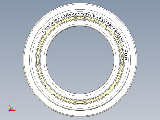 完整的FLR(法兰、开口、深沟径向)型微英寸系列轴承库— SolidWorks和Step微型轴承模型前视缩略图