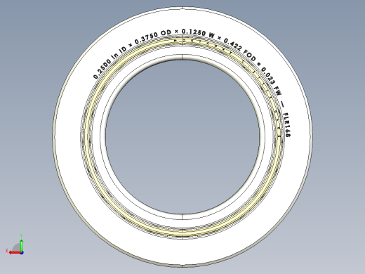 完整的FLR(法兰、开口、深沟径向)型微英寸系列轴承库— SolidWorks和Step微型轴承模型后视缩略图