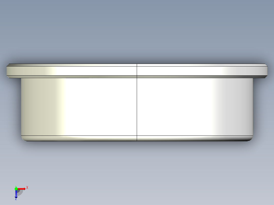 完整的FLR(法兰、开口、深沟径向)型微英寸系列轴承库— SolidWorks和Step微型轴承模型俯视图