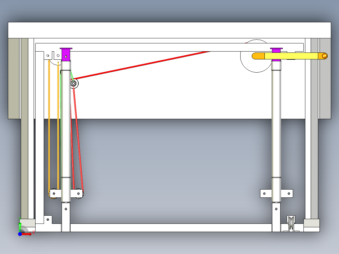 工作台高度调节机构workbench-table-height--stl stp前视图
