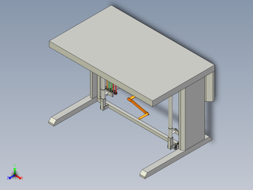 工作台高度调节机构workbench-table-height--stl stp正等轴测缩略图