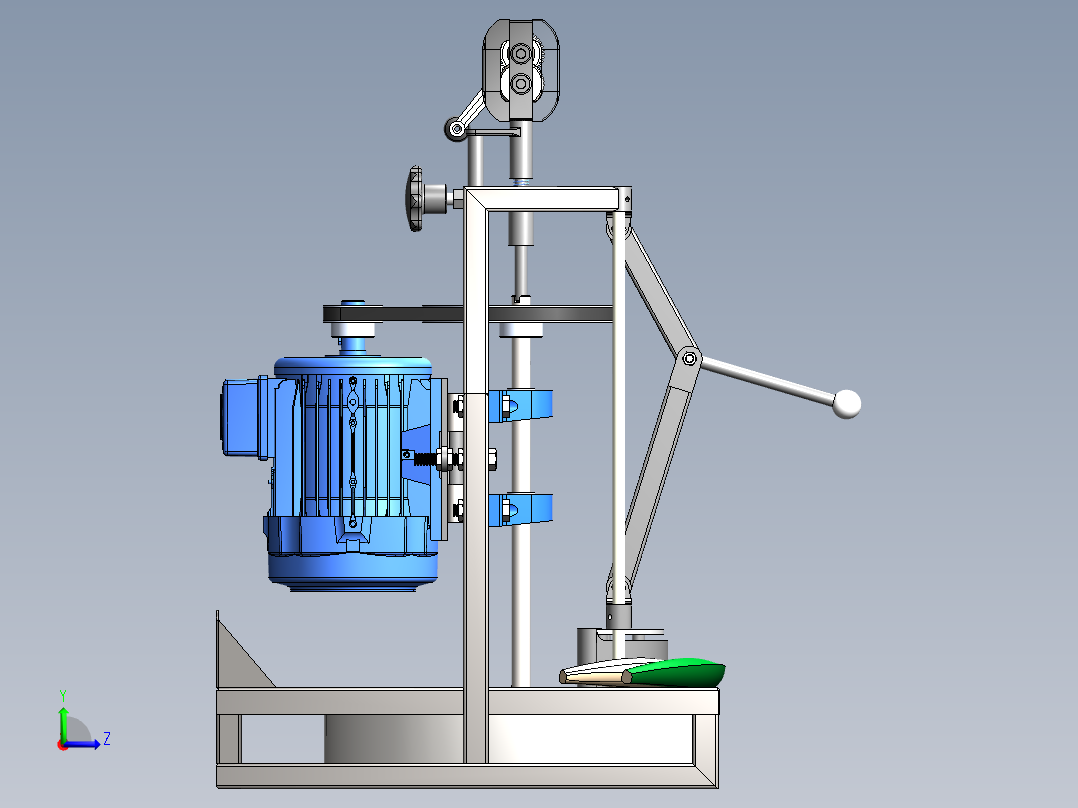 香蕉切碎机左视图
