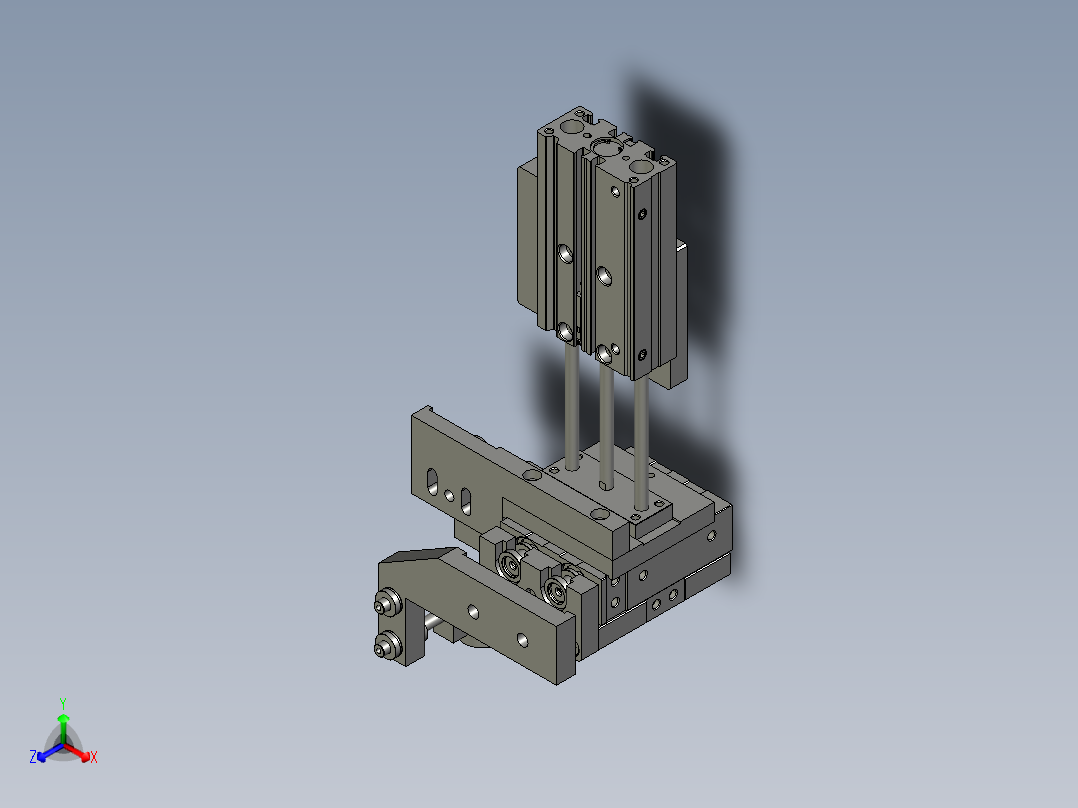 防跑料机构2正等轴测图