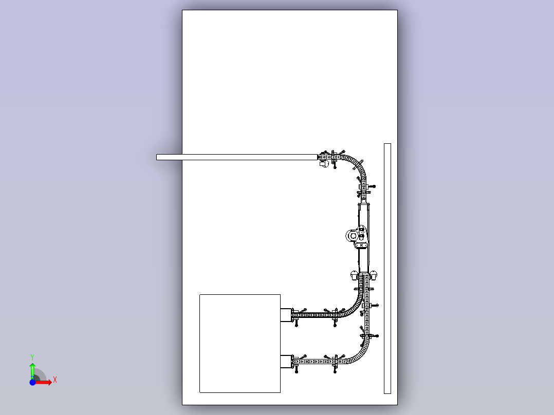 不锈钢链板输送机前视图
