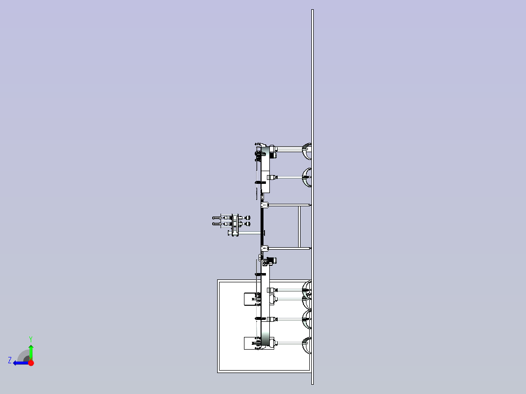 不锈钢链板输送机右视图