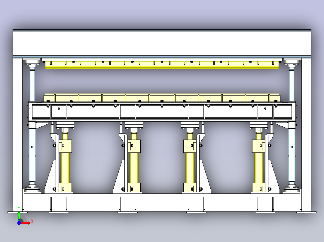 一款液压压力机三维模型前视图